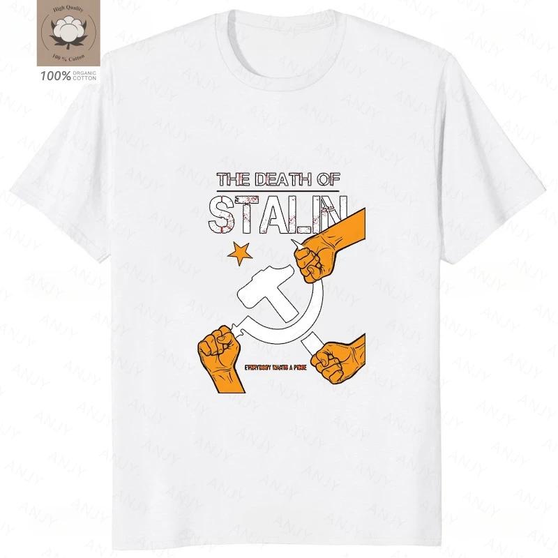 My Cat Is Communist Funny Print Stalin Pattern Street Retro Fashion Harajuku Trend Summer Unisex Unisex Universal Crewneck Tshirt