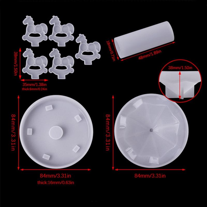 Silicone Mold for Carousel Horse Making Merry-Go-Round Decorating Mold Birthday Gifts Baby Shower Decorations Supply