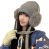 Knit Ear Flap Beanie Cuffed Cuffed Winter Hat Retro Ear Flap Hat  For Women
