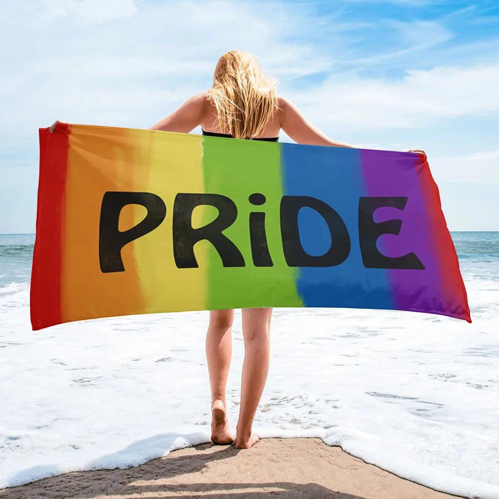 Rainbow Stripes Beach Towel Luxury Quick-dry Microfiber Pride Bath Towel Yoga Mat Sand Free Camping Travel Sport Swimming Towels