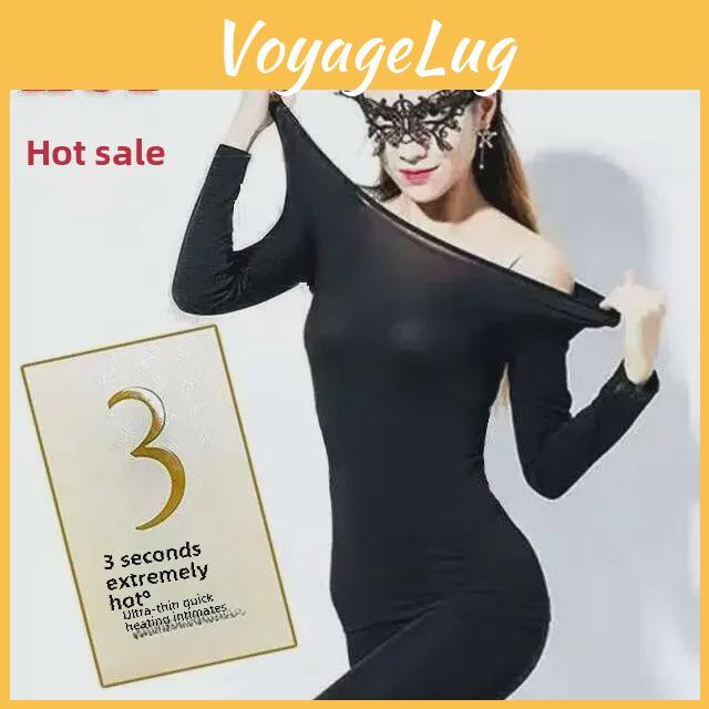 Thermal Quantum Heating Underwear Womens Set Lightweight Low Collar For Autumnwinter Top Bottom Available