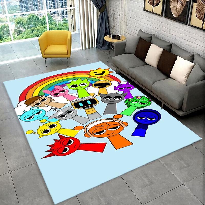 Music Sprunki Incredibox Game Non-Slip Area Rug for Living Room,Bedroom,Playroom,Soft Carpet Floor Mat Home Decor Rug Kids Room