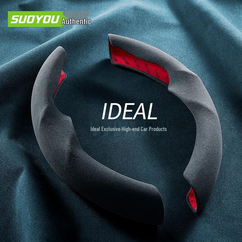 Ultra-thin Non-slip Suede Steering Wheel Cover for Ideal Auto ONE and L9 – Universal, Sweat-absorbent, All Season Use