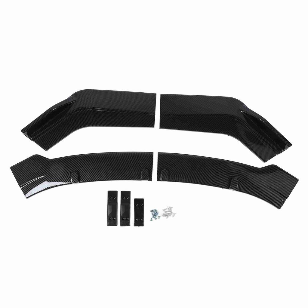 4 Piece Bumper Lip Splitter Spoiler Carbon Fiber Pattern Rugged Front Bumper Lip Diffuser Universal for Car