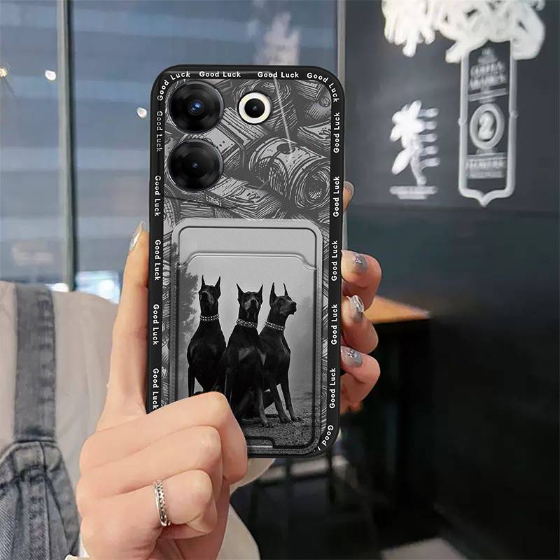 Durable Silicone Phone Case For Tecno Camon20 Pro 5G/CK8n Waterproof Cute Card sleeve Anti-dust protective Anti-knock