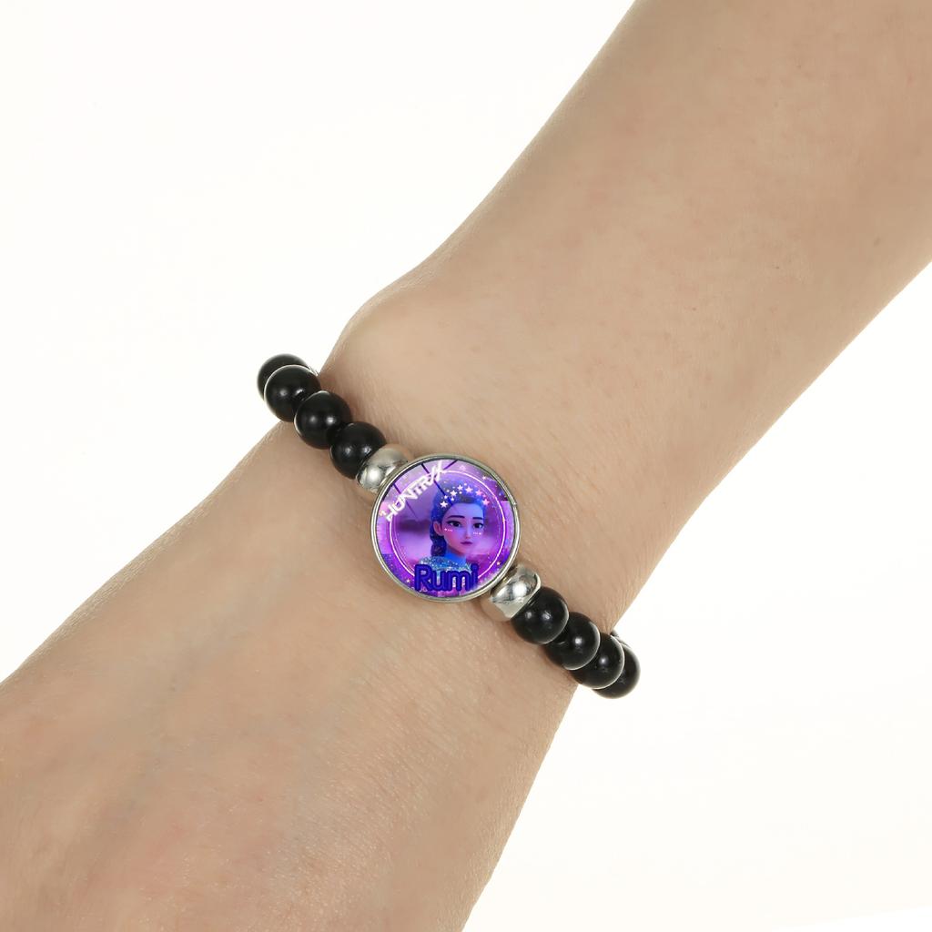 Demon Hunters Saja Boy Beaded Bracelet, Lumi Zoe Mira Black Bead Jewelry