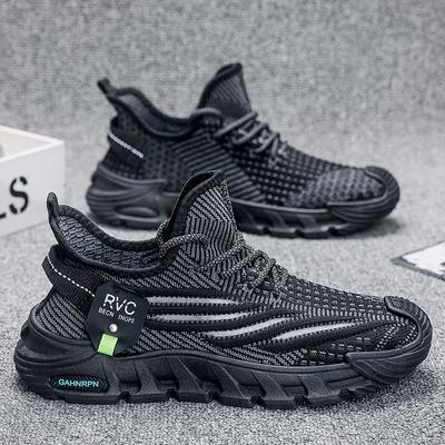 Tênis Casual Masculino Respirável Tecido Fly Verão Tendência Sapatos de Pai Tênis Leve para Corrida Estudante