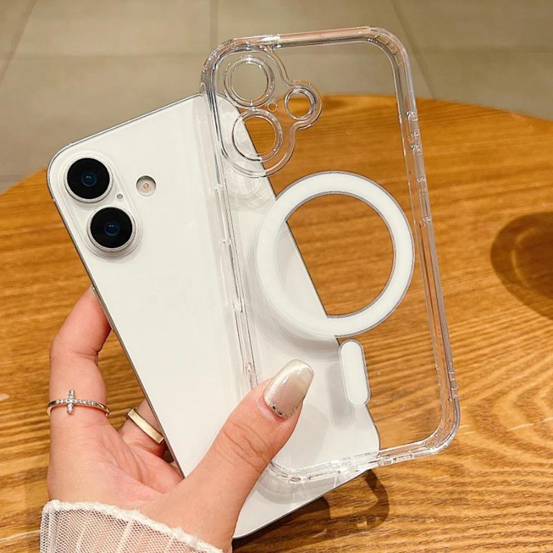 Ultra thin Magnetic Transparent For Magsafe Case For iPhone 17 Air 16 15 14 13 11 12 Pro Max Wireless Charger Shockproof Cover