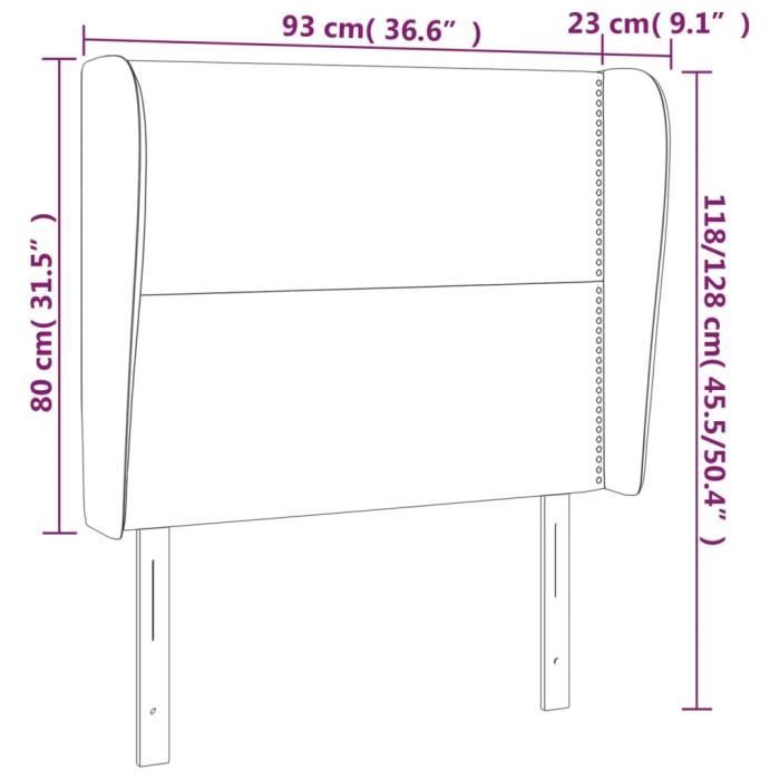 VidaXL Headboard with Ears Taupe 93x23x118-128 Cm Fabric3117802