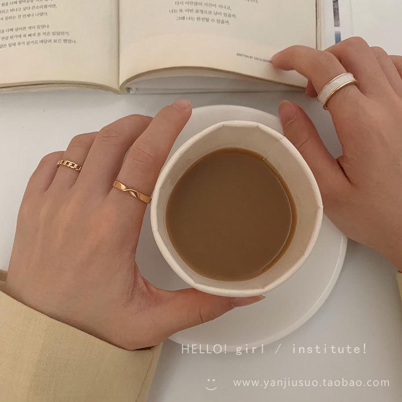 Japanese Stylish Adjustable Open Ring Set: Trendy, Unique Design for Women