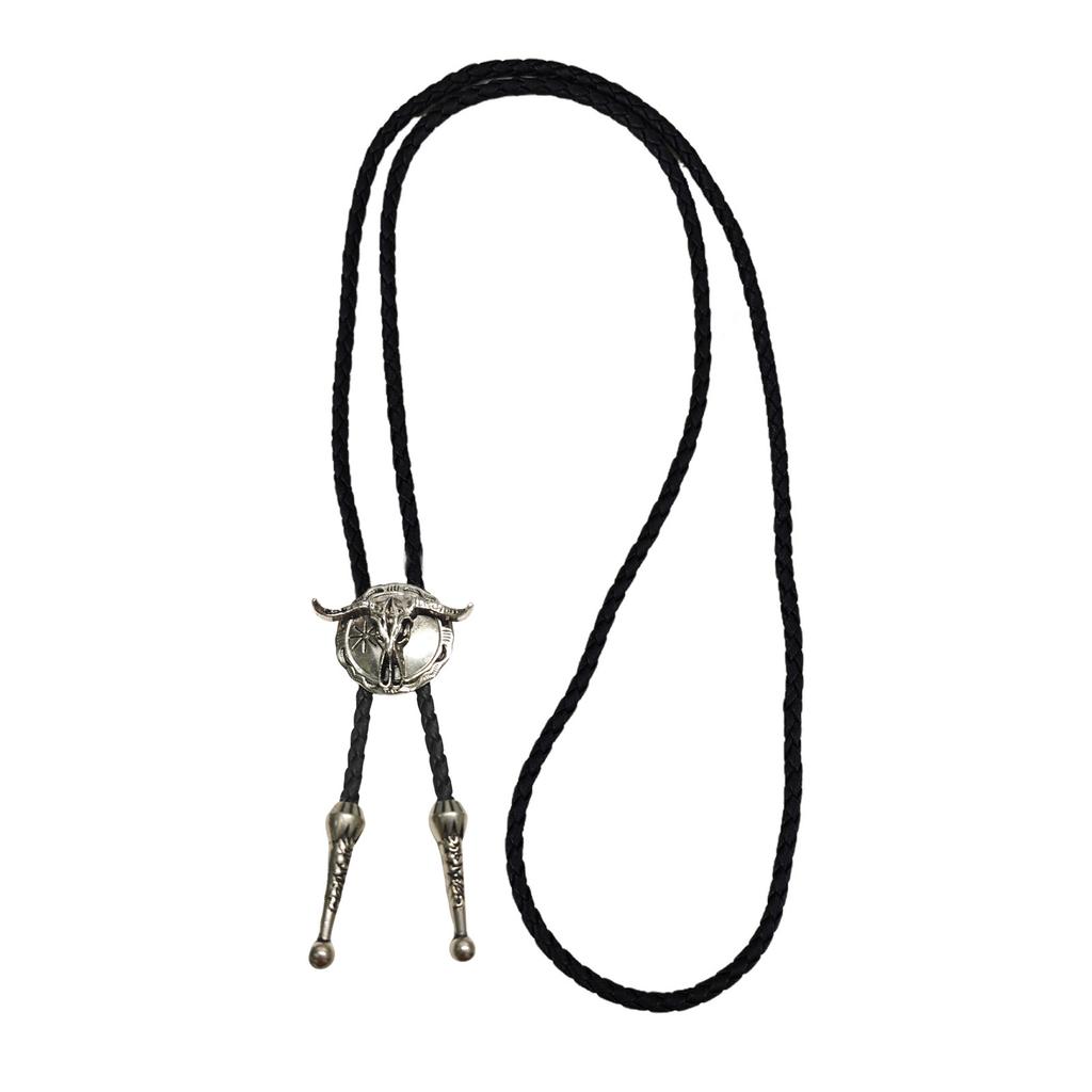 Western Bull Skull Pendant Tie Formal Event Bolo Tie Music Festival Bolotie Rodeos Costume Neckwear for Special Occasion