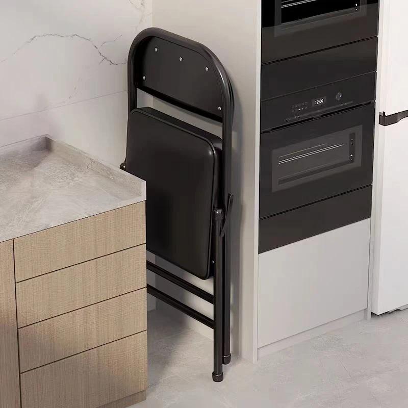 Portable Folding Chair for Home, Office, Training, Wedding, Concert, Multi Purpose Minimalist Folding Chair, Black