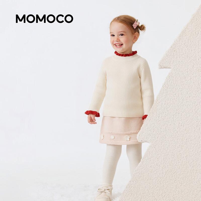 MOMOCO Toddler Girls' Colorblock Ruffled Knit Sweater