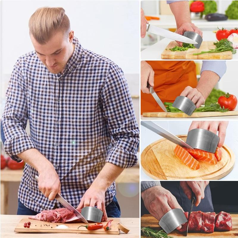Защита пальцев из нержавеющей стали - Кухонный защитный протектор для безопасности при нарезке овощей и мяса United States