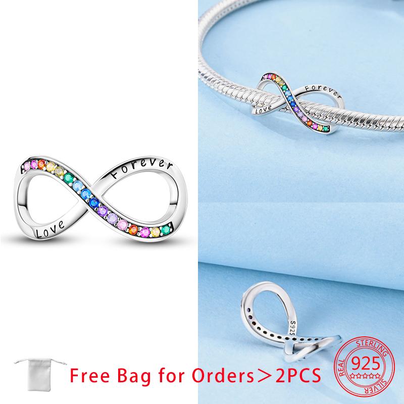 Αυθεντικά Στοιχεία Χαλκός Άπειρη Αιώνια Αγάπη Καρδιά Κρεμαστό Χάντρες Ταιριάζουν Βραχιόλια Χάντρες Για Γυναίκες Δημιουργία Κοσμημάτων DIY Δώρο