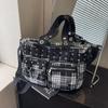 PU-KETTEN Reißverschluss Schultertasche Schnalle Dekorativ Lässig Damen-Taschen Verkauf 2026 Neue Karierte Lokomotive Stil Damen-Handtaschen