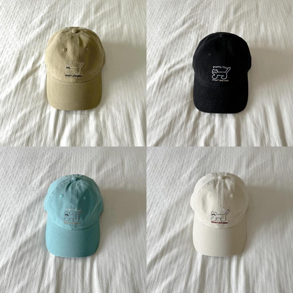 Embroidered Cat Baseball Cap With Adjustable Fit For Summer Casual Wear