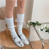 Women Lace Patchwork Calf Sock Knee Length Socks Lacing Up Knee Sock Fashion Mesh Knee Stockings Sexy Mesh Calf Socks