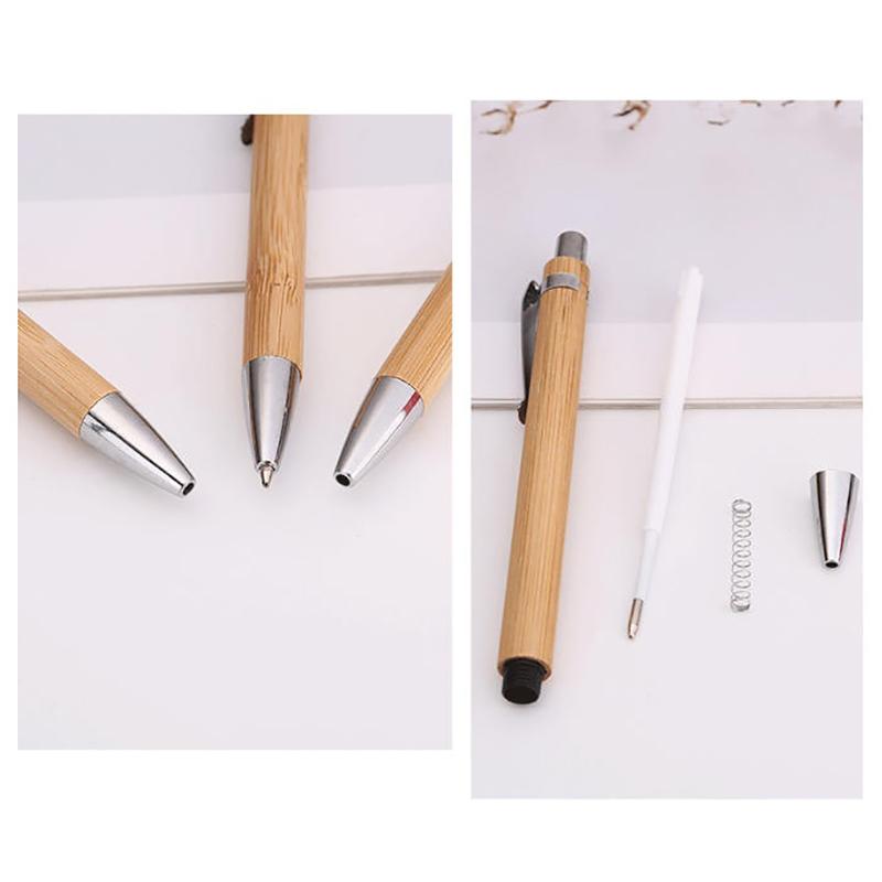 10Pcs Bamboo Ballpoint Pen Stylus Contact Pen Office & School Supplies Pens & Writing Supplies Gifts-Black Ink