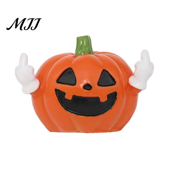 Vivid 3D Pumpkin Statue Ornament, Shape Figure, Mini Resin Halloween Character Combination Decoration for Desktop Micro-Landscapes Parties