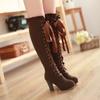 Fashion Women's High Boots Autumn Winter Sexy Lace Up Knee-high Boot Female Shoes Boots Women High Heels Leather Woman Boot