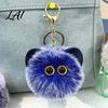 Lightweight Bag Pendant Plush Cat Ball Keychain Fluffy Kitten Pompom Charm Keychain with Charm Metal Lobster Clasp Backpacks Keys Decorative