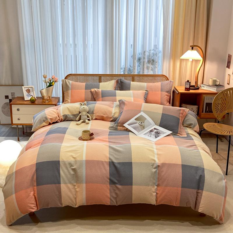 High Quality 100% Cotton Duvet Cover Set Modern Striped Printed Bedding Set Queen King Soft Quilt Cover Bed Sheet Pillow Cases