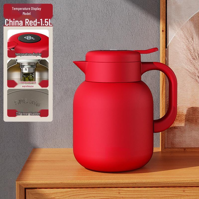 Large Capacity Insulated Stainless Steel Teapot with 316 Inner Liner - High Temperature Resistant for Home Use