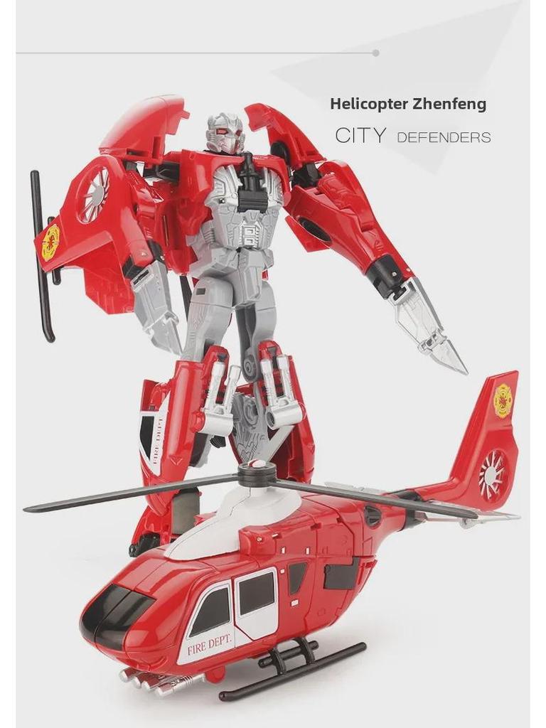 Kaiyu Alloy Transforming Fire Truck & Helicopter Toy