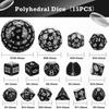 15 Teile/satz Polyedrische Würfel D3-D100 Sphärische RPG Komplette DND Opaque Schwarz 100 Seiten Würfel Rolle Spielen Tisch Party Brettspiel