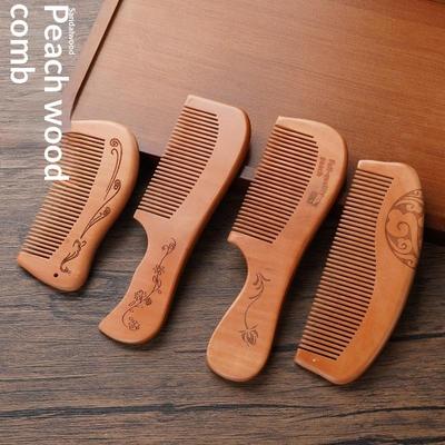 Anti-Static Handcrafted Natural Peach Wood Hair Comb Head Massage Wooden Comb Hair Care Diy Styling Tool