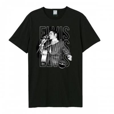 Amplified Unisex Adult Triple Logo Sun Records & Elvis T-Shirt