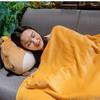 Cute Cartoon Capybara Pillow with Blanket 3 in 1 Napping Car Pillow with Hand Warmer Leg Cover Warm Blanket Office Gift