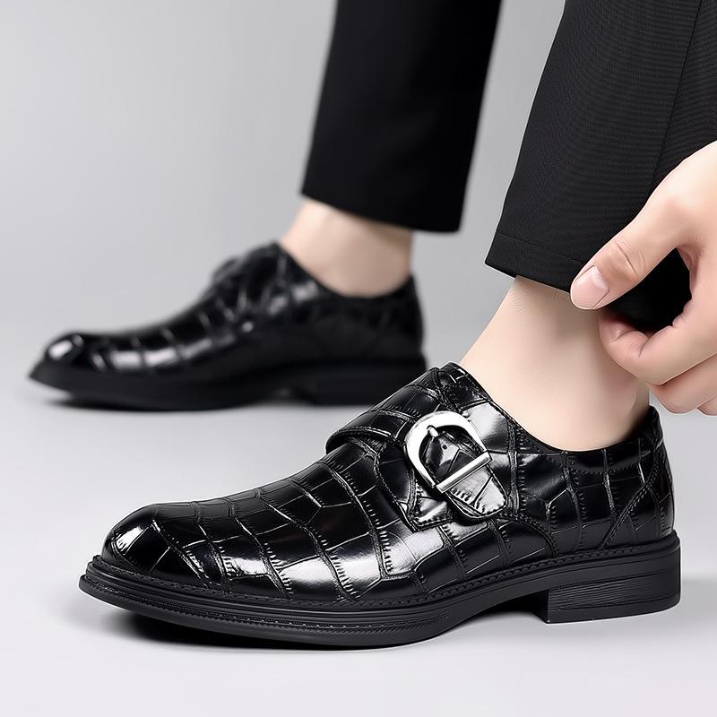 New Men's Business Dress Leather Shoes Leather High-end Brock Shoes British Style Wedding Men's Shoes First Layer Cowhide Shoes