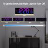 8 Colors Digital Wall Clock, 16.2" Large Digital Clock with Temperature, Date, Auto DST, Night Light, Auto Brightness Dimmer, 24/12-hour Wall Clock