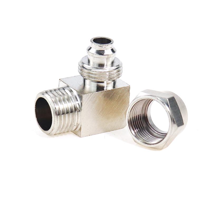 Nickel-Plated Brass Pneumatic Elbow Quick Fitting, Right Angle, Male Thread, PL4-M5 6-01, 8-02, 10-03/PL12-04