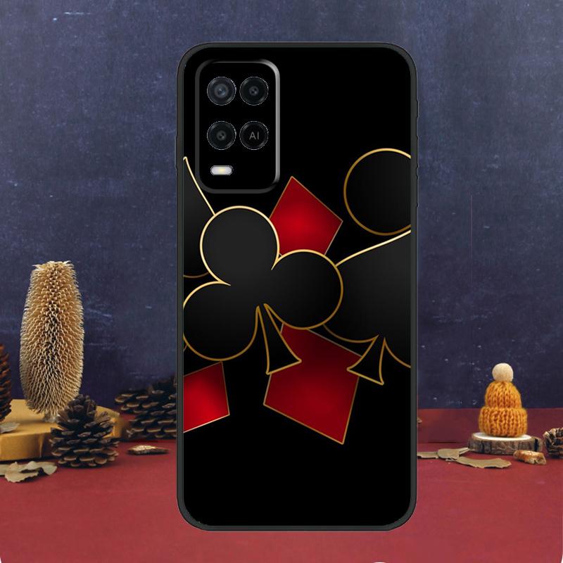 Poker Playing Card Case For Oppo A80 A60 A40 A78 A98 A58 A38 A18 A54 A74 A94 A96 A76 A16 A15 A17 A57 A5 A6 Pro