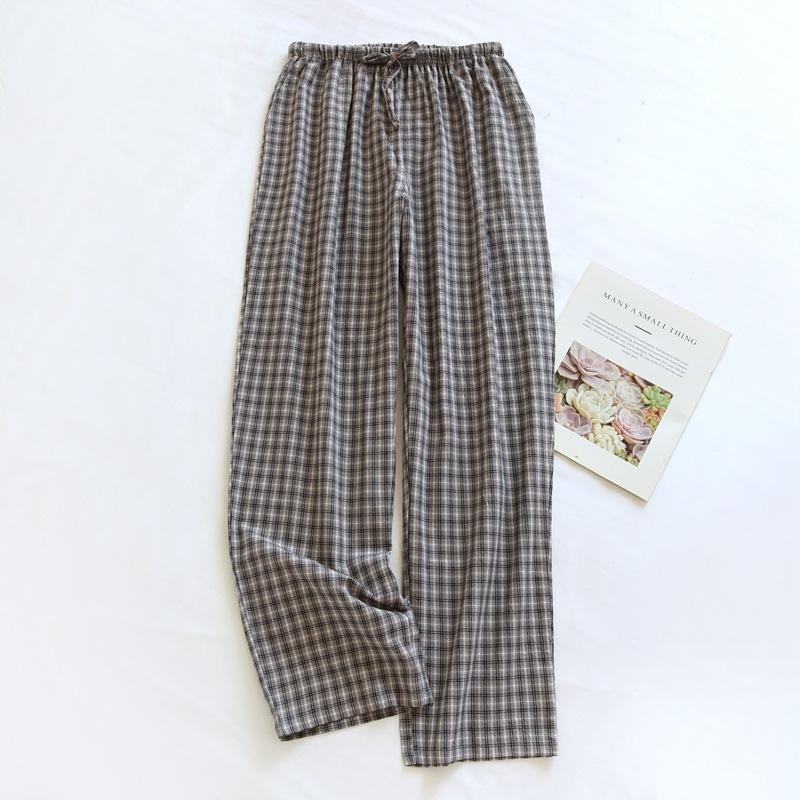 Damskie bawełniane spodnie w kratę długie spodnie piżamowe Homewear Miękkie i oddychające spodnie casualowe spodnie domowe