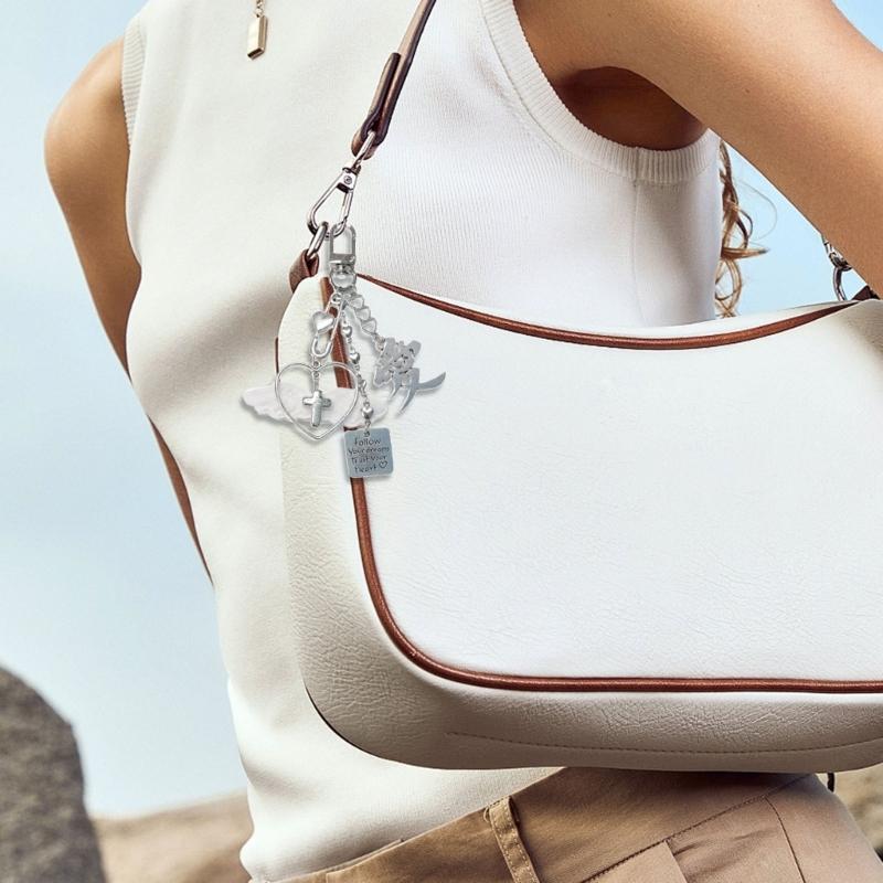 Versatile Crosses and Bowknot Keychain Portable Accessory Convenient for Key or As A Bag Charm for Added Styles