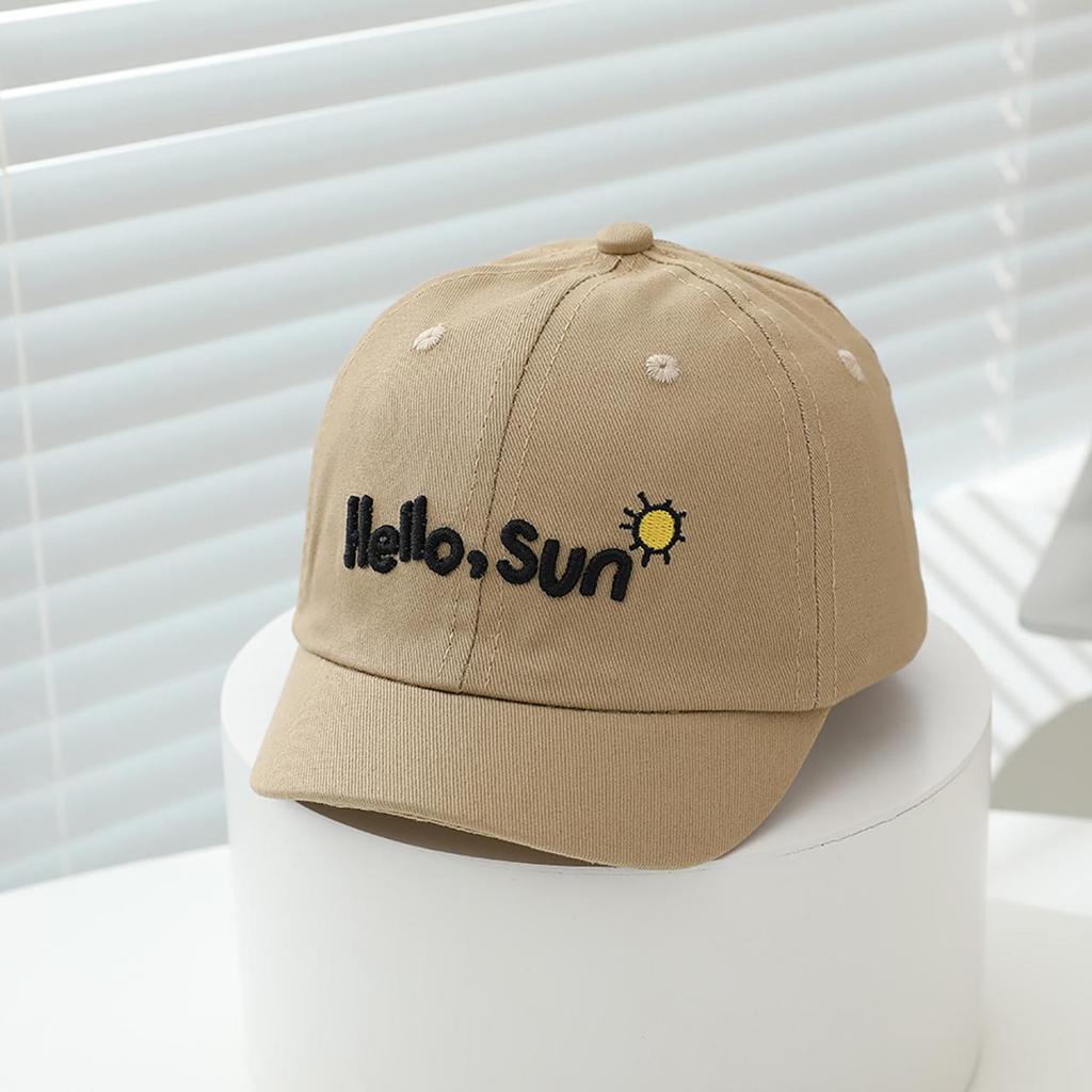Cute Embroidery Baby Baseball Cap Short Brim Peaked Hat for Toddler Boys Girls Adjustable Sun Hats