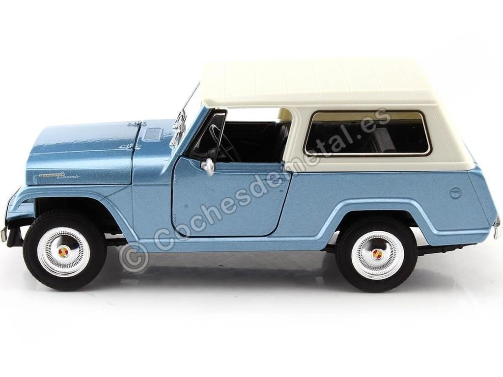 Welly Jeep scale miniature Jeep Jeepster Commando Station Wagon 1/24 (Blue)