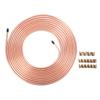 Bremsleitung 25 Fuß Länge 1/4 Zoll Zinkbeschichtete Kupfer Bremsleitung Schlauchrolle und 16 Stück Fitting-Kit für Autos LKW