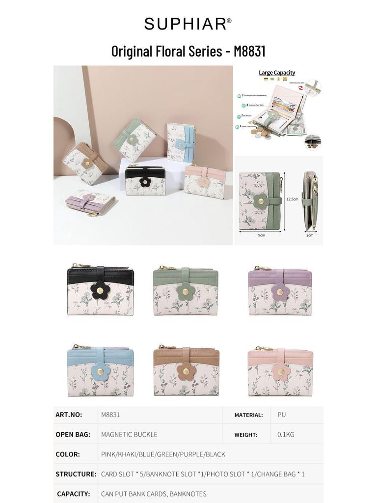 Women's PU Leather Zipper Wallet - Large Capacity Card Holder for Commuting and Students