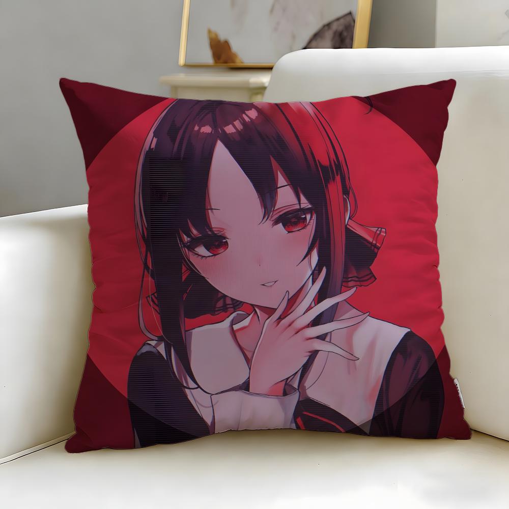 popular anime Kaguya S-sama Love Is War Cushion Cover Soft & Easy-Wash Pillow Case – Versatile for Couch, Bed, Travel and Office