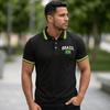 Men's Polo Shirt Button Collar Short Sleeve Casual Fit Lightweight Breathable Fabric Classic Design