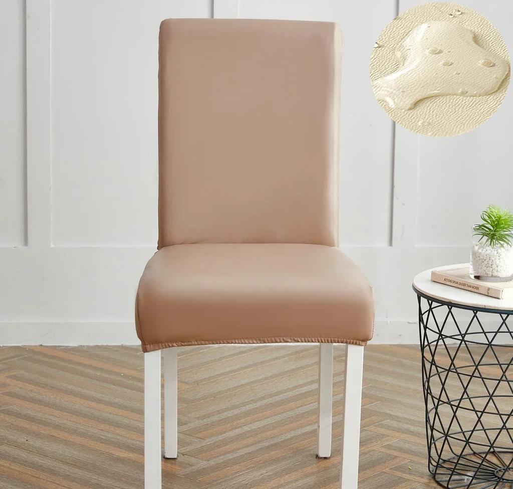 Chair Covers Waterproof for Dining Chair PU Slipcover Prevent Oil Stain, Stretch dustproof Protector Kitchen Chair cover