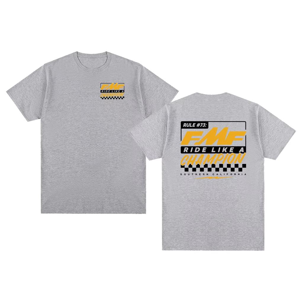 Men's & Women's New Vintage T‑Shirt with FMF Ride Bad Fast Off‑Road Motorcycle Racing Graphic Print Women And Men T-shirt