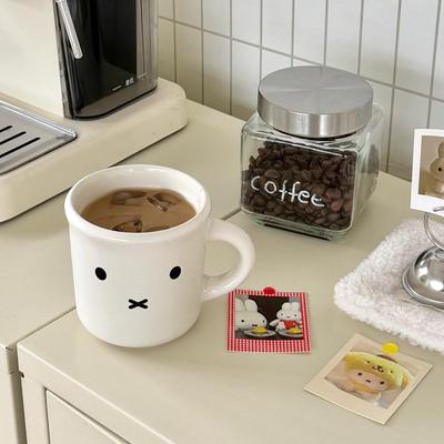 Uroczy Kubek Ceramiczny Króliczek Kubek do Wody Styl Ins Filiżanka do Kawy Wysoko Wyglądający Domowy Kubek Śniadaniowy Kreskówkowy Kubek do Mleka