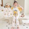 2026 Cotton Pajama Set Girls Short Sleeve Thin Sleepwear Sweet Cartoon Print Kids Home Outfit