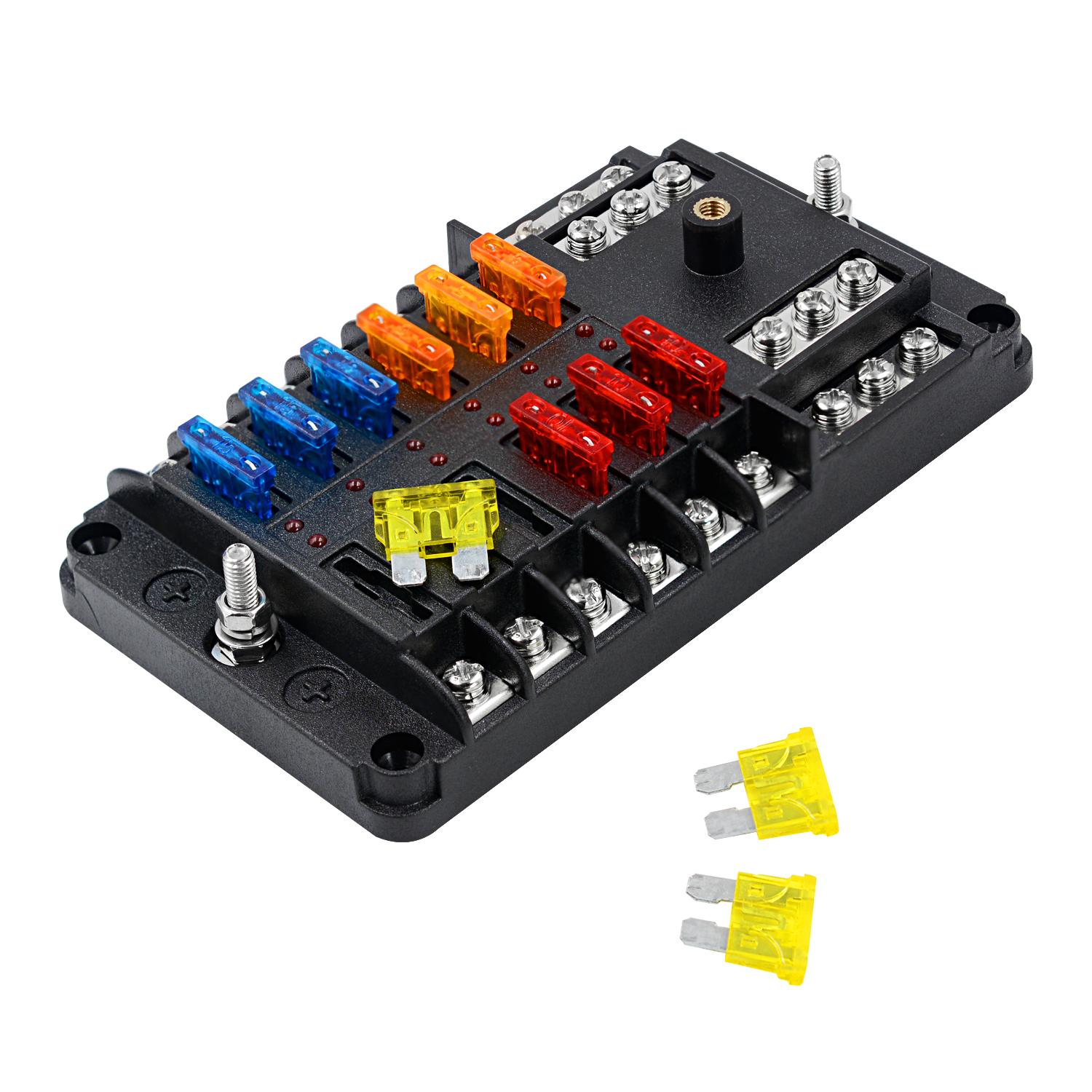 Автомобильный морской лодочный предохранительный блок водонепроницаемый 12-контактный — фото 8